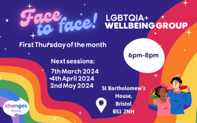 NEW: in-person LGBTQIA+ group starting 7th March, 6-8pm
